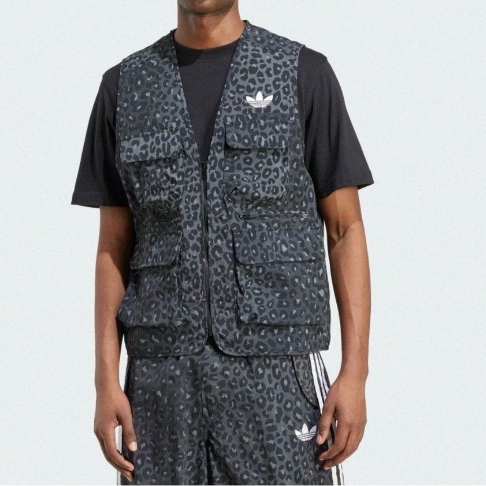 Adidas Black Leopard Print Vest